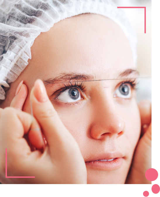 Eyebrows face-threading